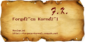 Forgács Kornél névjegykártya