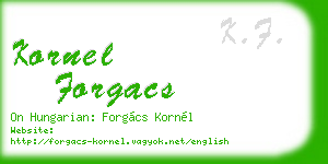 kornel forgacs business card